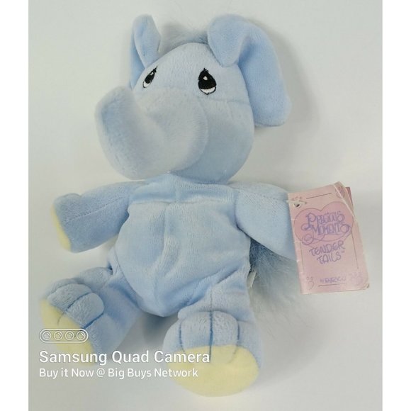 1997 Enesco Precious Moments 8" Tender Tails "Blue Elephant" Soft Plushie Luvey - Picture 2 of 12